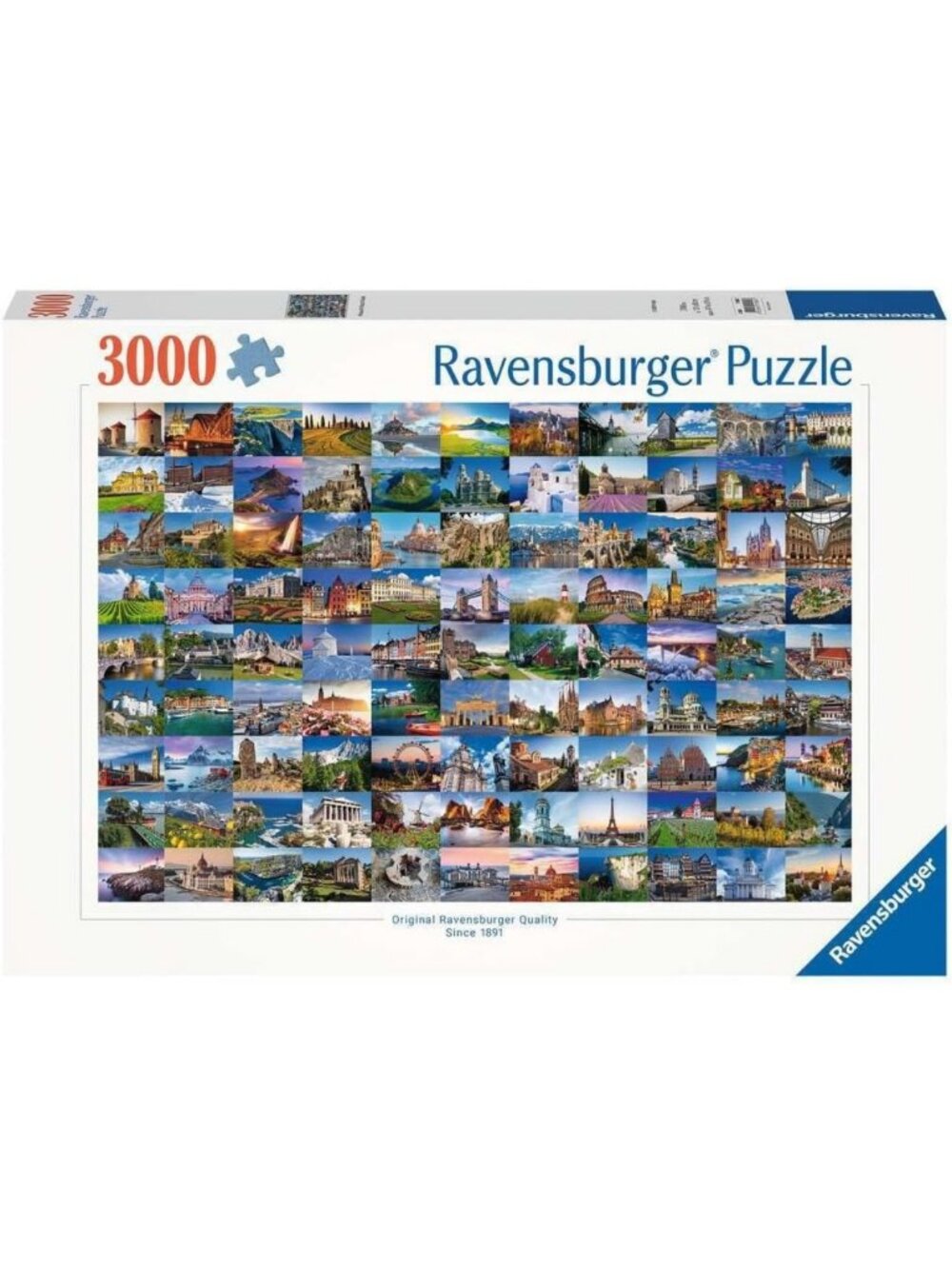 3000 Piece Europe Puzzle for Adults - Unique Pieces, Softclick Technology